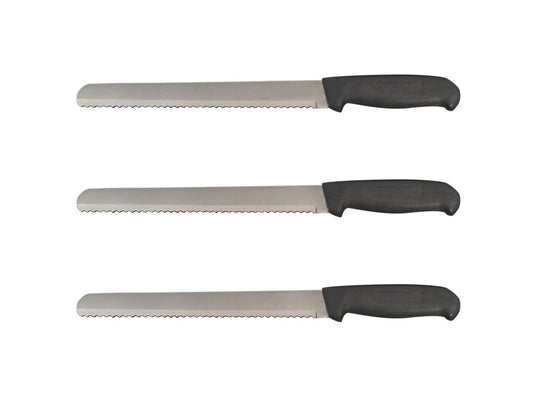 3 Packs - 10 in. Straight or Curved Bread Knives - Cozzini Cutlery Imports