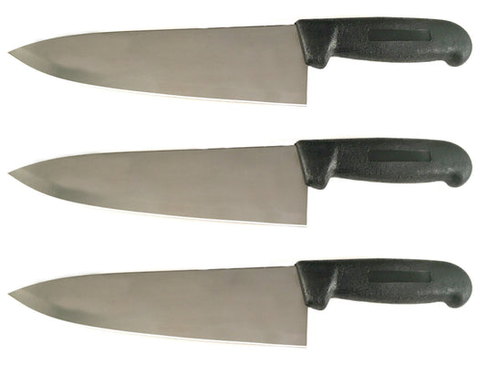3 Packs - 8 in or 10 in Chef Knives - Cozzini Cutlery Imports- Multiple Colors Available