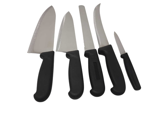 Knife Sets - Cozzini Cutlery Imports - Choose 5, 10, or 15 Piece Set - Black Handle
