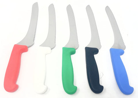 Columbia Cutlery 9" Offset Bread / Sandwich Knives 5 Pack - 1 of Each Color