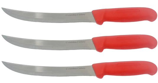 8 in Breaking / Butcher / Cimiter Knife - Columbia Cutlery - Multiple Colors Available