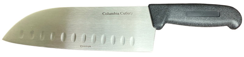 Load image into Gallery viewer, 8&quot; Santoku Knife Black Handle Columbia Cutlery - Slicing, Dicing, Mincing
