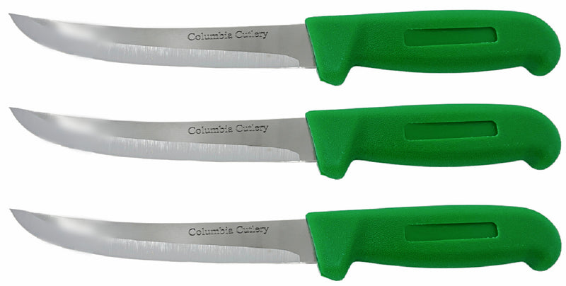 Load image into Gallery viewer, 6 in Curved Boning Knives - Columbia Cutlery- Multiple Colors &amp; Packs Available
