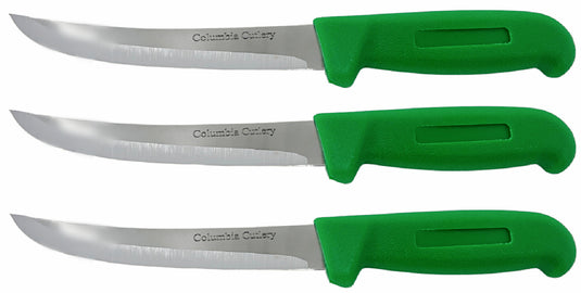 6 in Curved Boning Knives - Columbia Cutlery- Multiple Colors & Packs Available