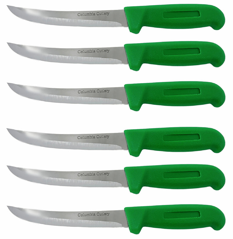 Load image into Gallery viewer, 6 in Curved Boning Knives - Columbia Cutlery- Multiple Colors &amp; Packs Available
