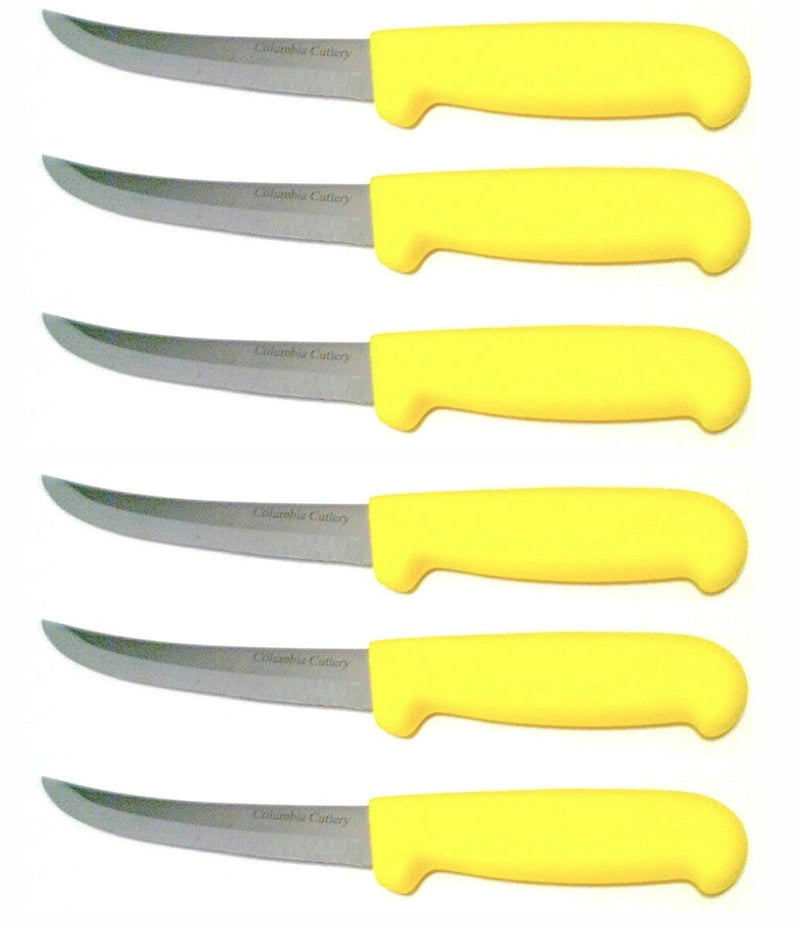 Load image into Gallery viewer, 6 in Curved Boning Knives - Columbia Cutlery- Multiple Colors &amp; Packs Available
