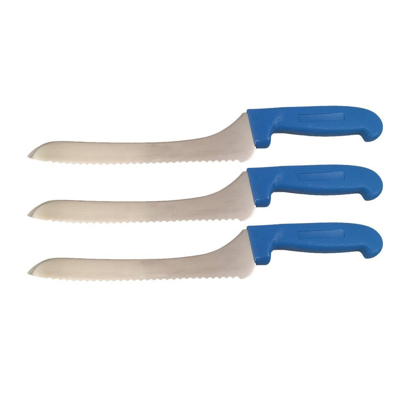 Load image into Gallery viewer, 3 Packs - 9 in Offset Bread Knives- Cozzini Cutlery Imports - Multiple Colors Available
