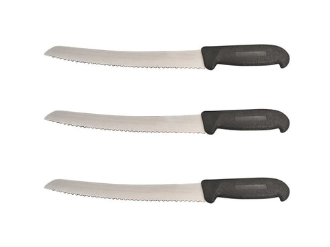 3 Packs - 10 in. Straight or Curved Bread Knives - Cozzini Cutlery Imports
