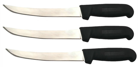 3 Pack - 6 in Black Curved Boning Knives - Cozzini Cutlery Imports