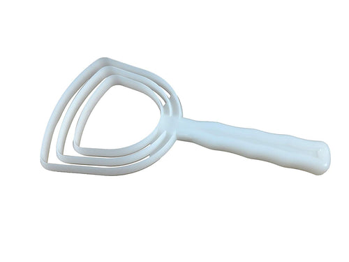 Professional Bone Dust Scraper, Square or Round, White Poly Handle Use w/ Meat Bandsaw