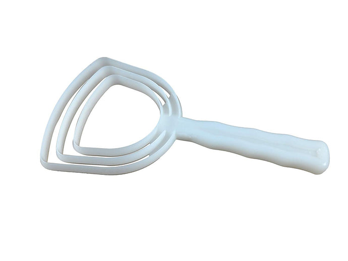 Professional Bone Dust Scraper, Square or Round, White Poly Handle Use w/ Meat Bandsaw