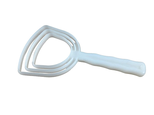 Professional Bone Dust Scraper, Square or Round, White Poly Handle Use w/ Meat Bandsaw